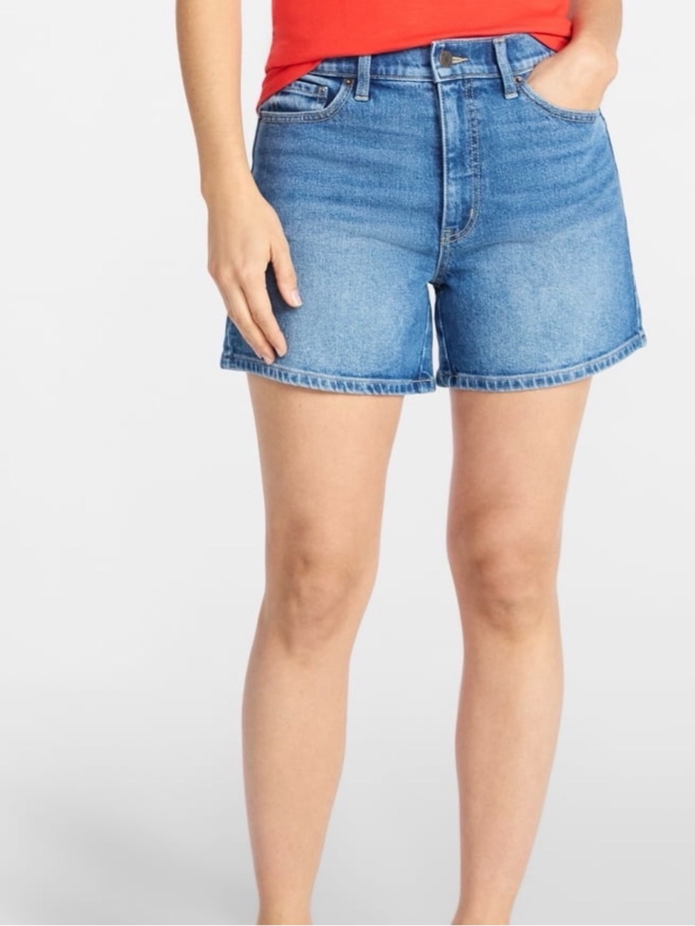 Time and Tru viral high rise denim shorts 5 inches